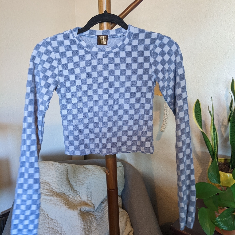 90s Retro Checkered Crop Top